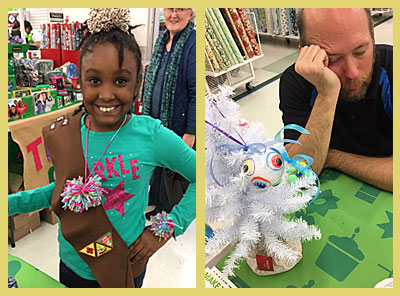 Making pom poms and ornaments